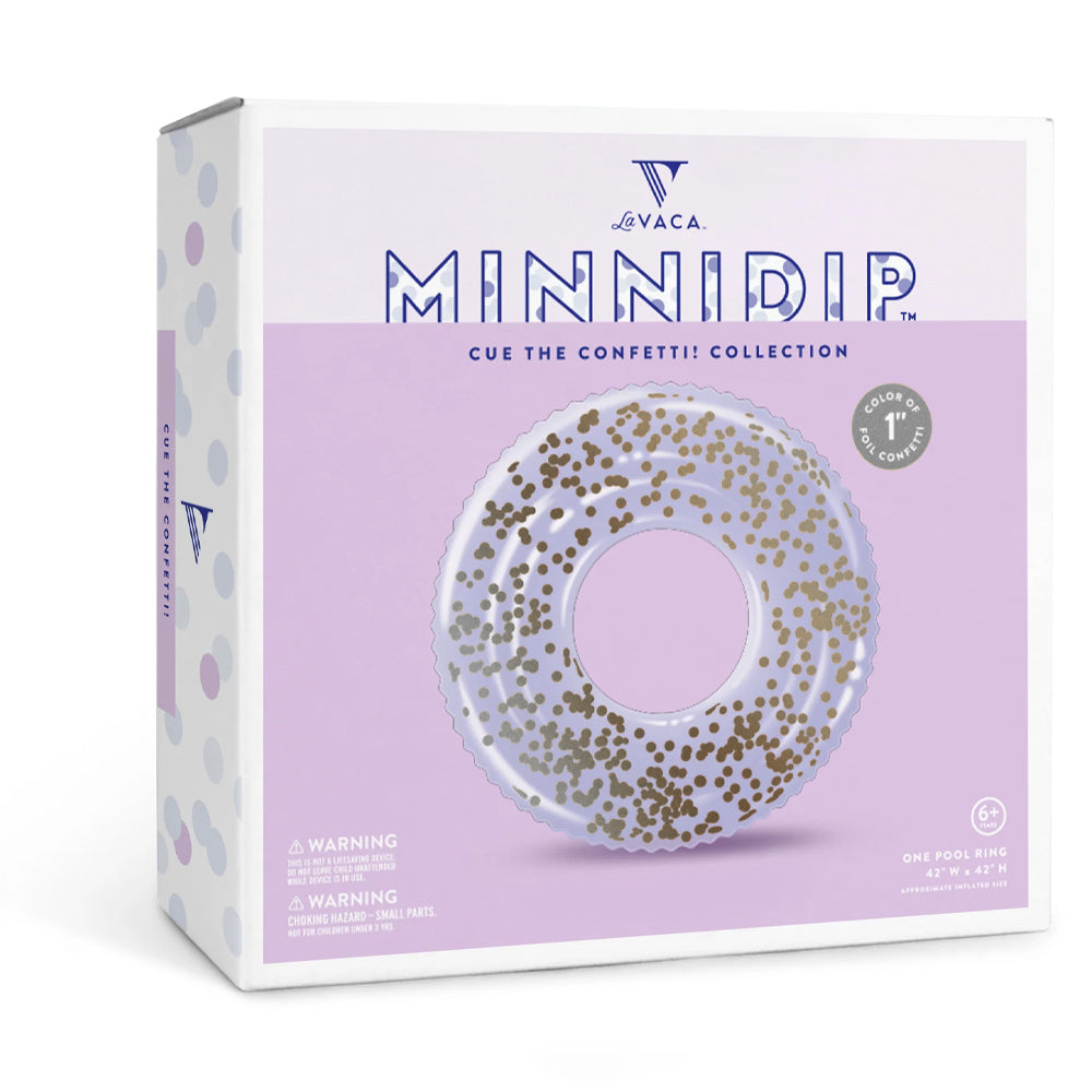 Minnidip Clear Float Ring w/ Confetti Silver Kids Inflatable Pool Toy 107cm