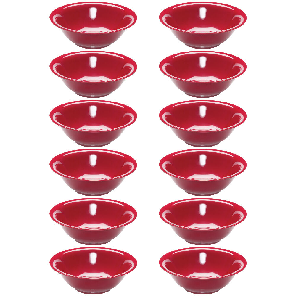 12PK Campfire Melamine Dessert Bowl Tableware Round 18cm - Burgundy