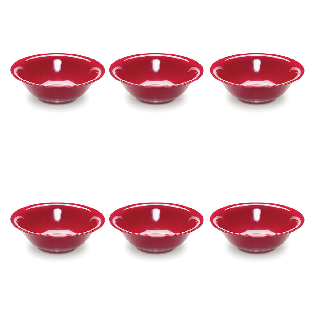 6PK Campfire Melamine Dessert Bowl Tableware Round 18cm - Burgundy