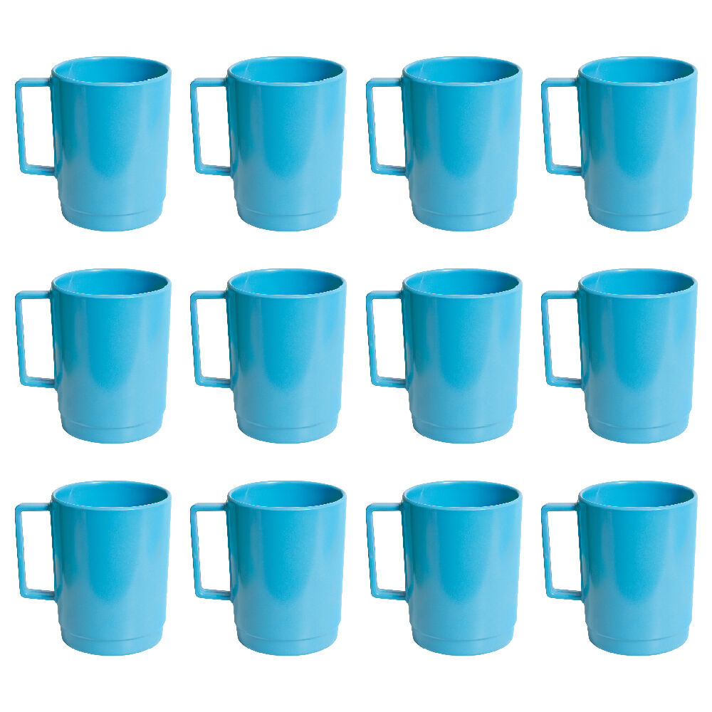 12PK Campfire Melamine Stackable Mug Tableware 400ml - Blue