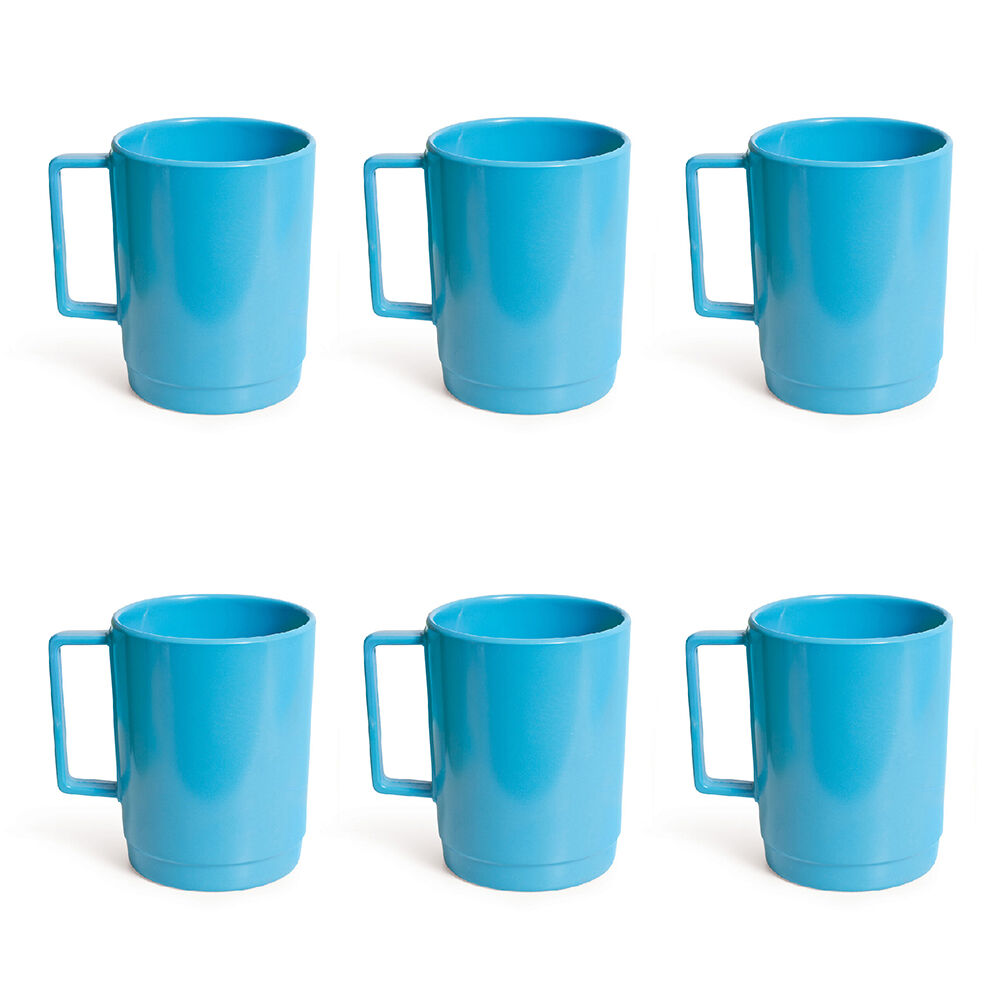 6PK Campfire Melamine Stackable Mug Tableware 400ml - Blue