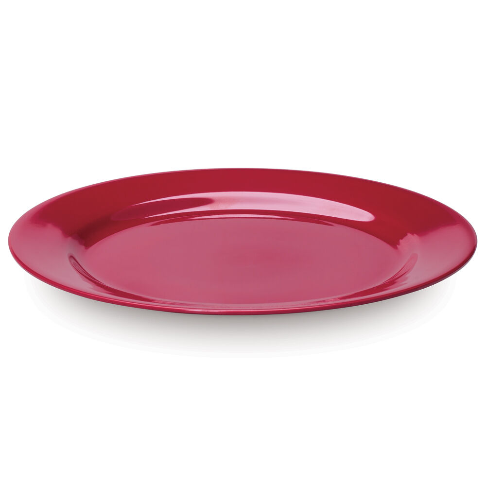12PK Campfire Melamine Dinner Plate Tableware 25cm - Burgundy