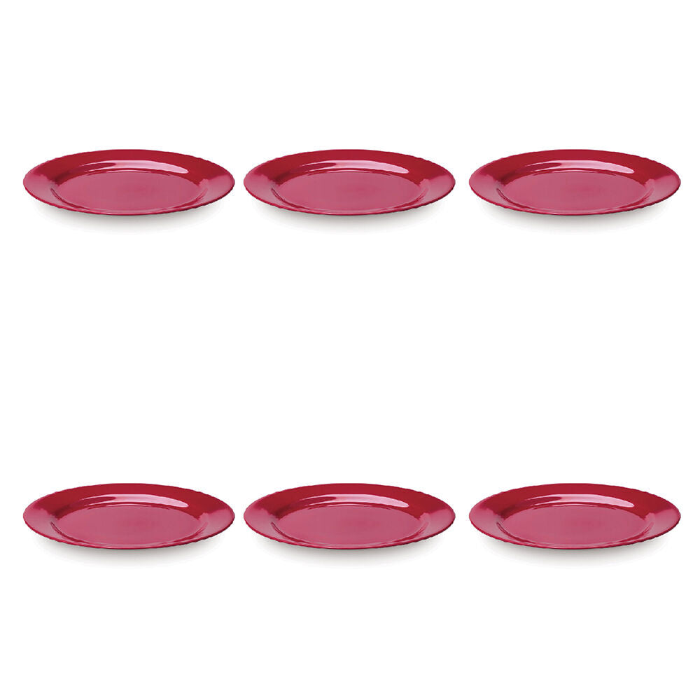 6PK Campfire Melamine Dinner Plate Tableware 25cm - Burgundy