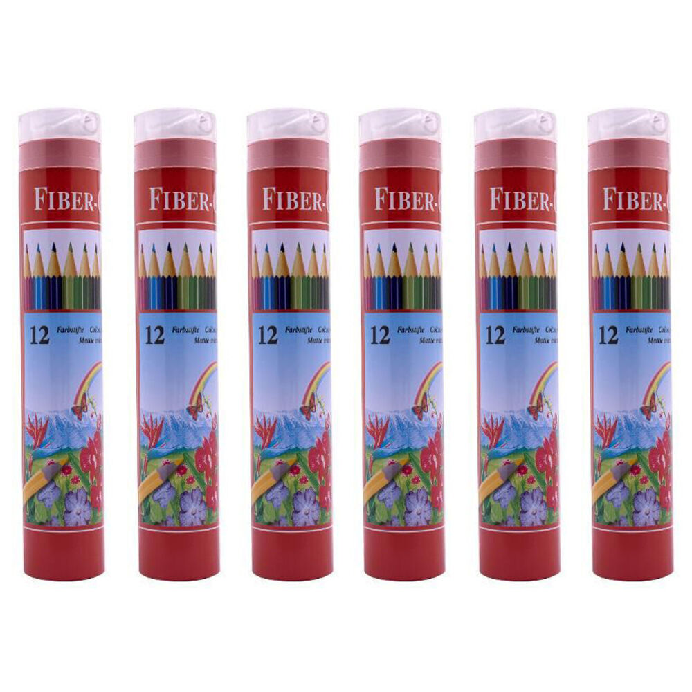 6x 12pc Memoris Precious Fiber-Colour Pencil Tube w/ Sharpener Drawing/Sketching