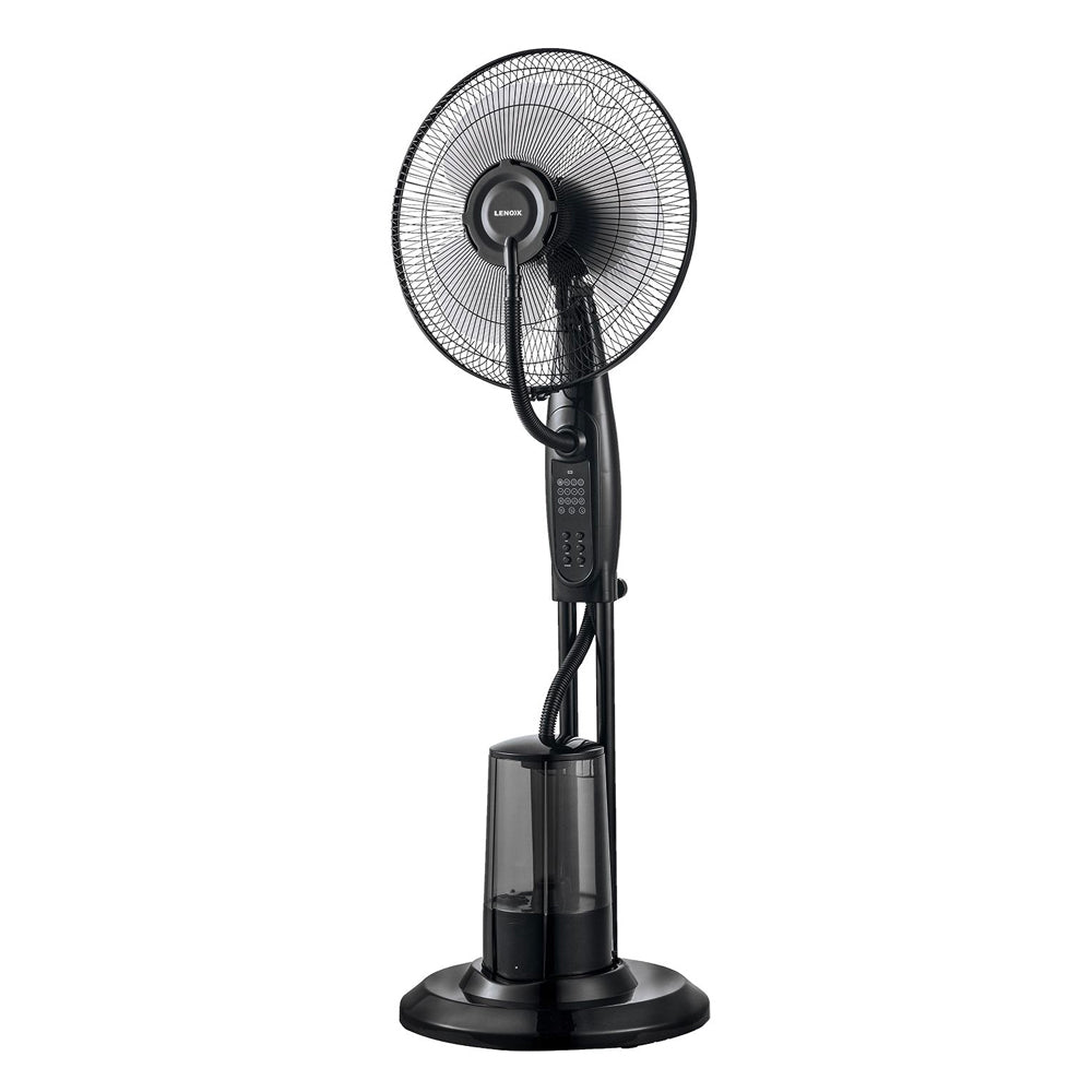 Lenoxx 40cm Misting Pedestal Fan Black