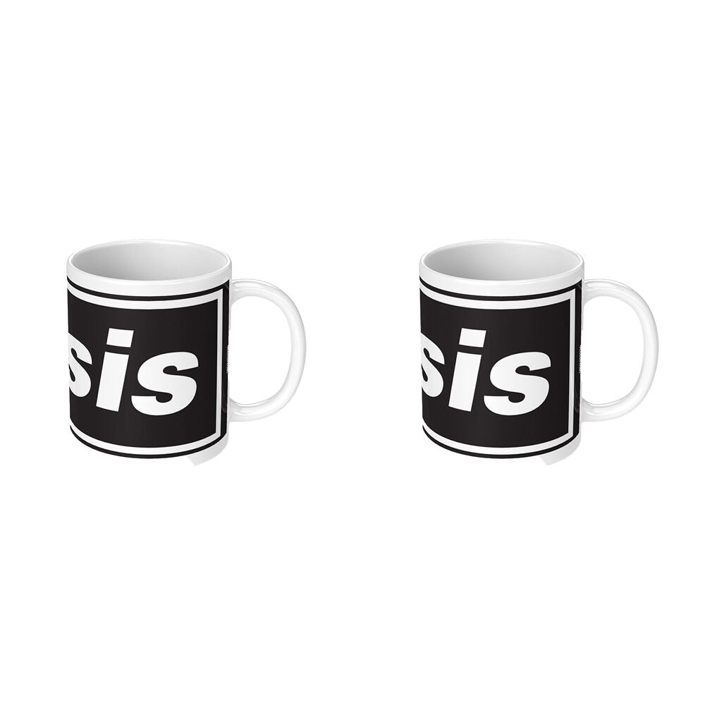 2PK Impact Rock Merchandise Oasis Logo Coffee Mug Black And White