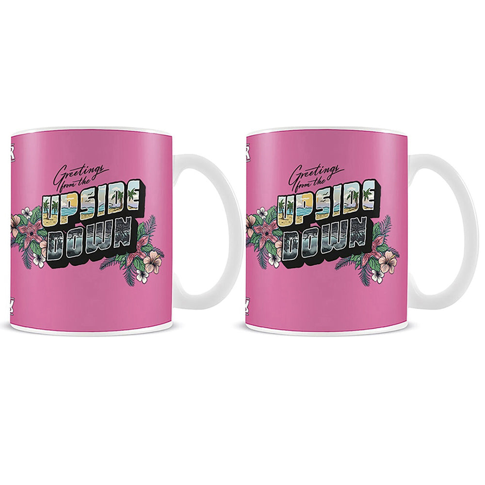 2PK Stranger Things The Upside Down Pink Coffee Mug Drinking Cup 300ml