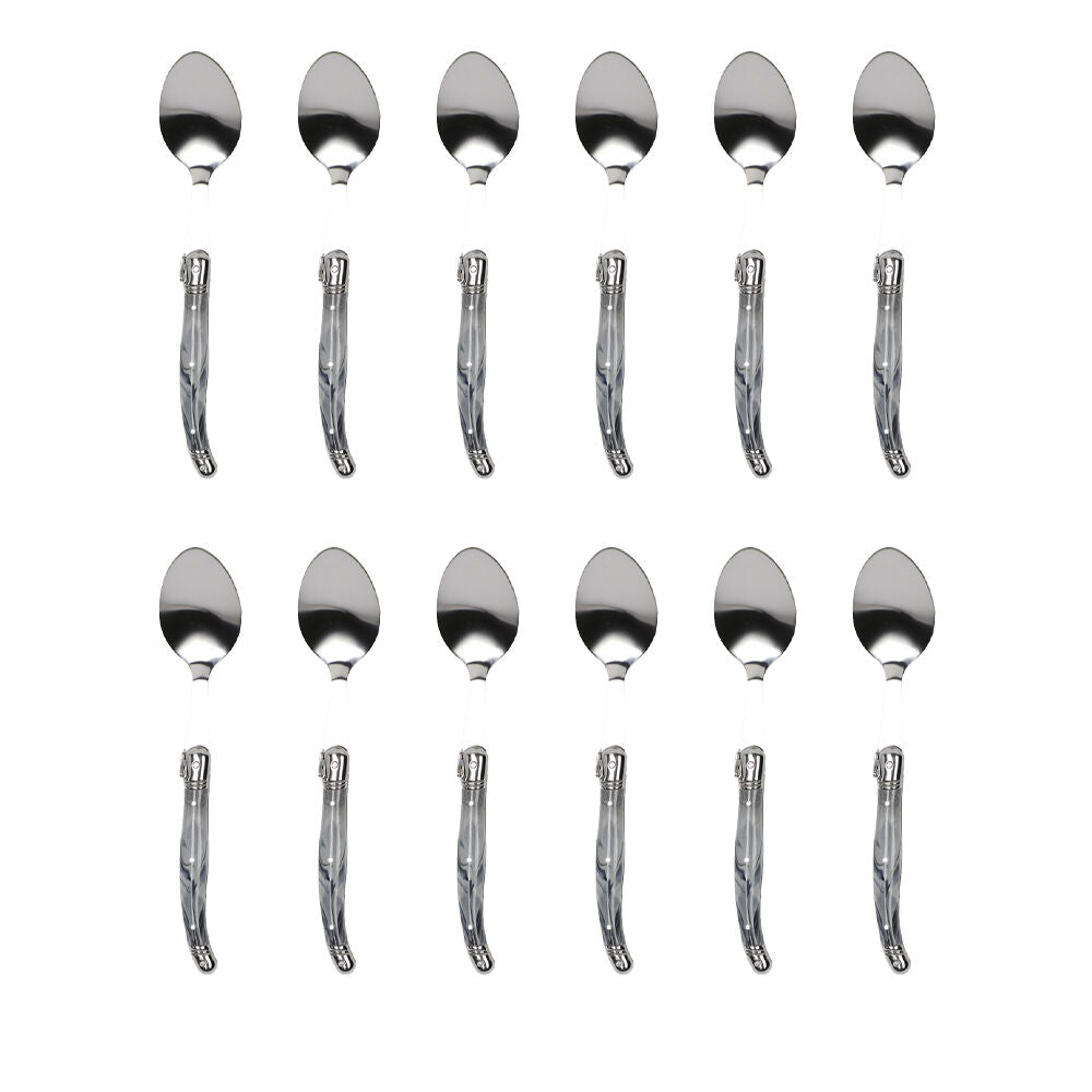 12pc Laguiole Etiquette Stainless Steel Tablespoon Set 22.5cm Marble Grey