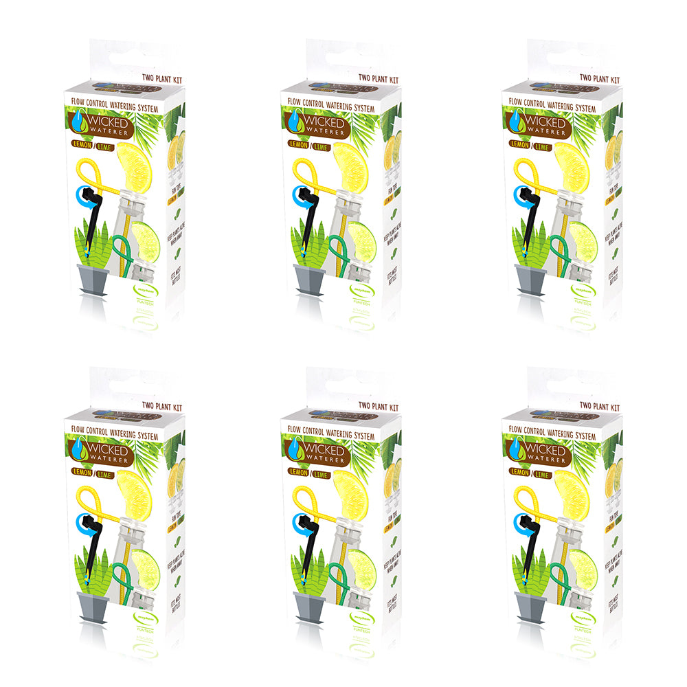 6PK Mayhem Funtech UK Lemon & Lime Wicked Waterer Plant Watering System Set
