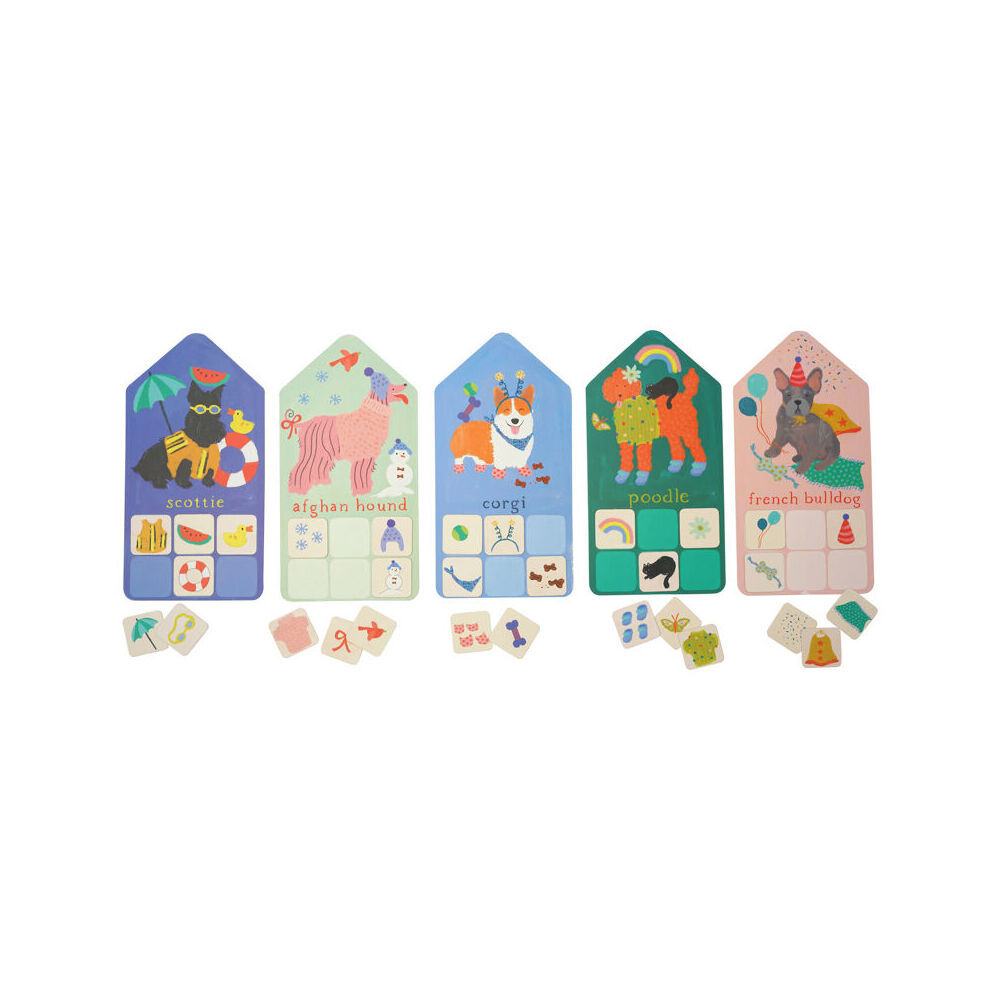 2PK Manhattan Pup Match Up Kids Interactive 6x4cm Card Game 3y+