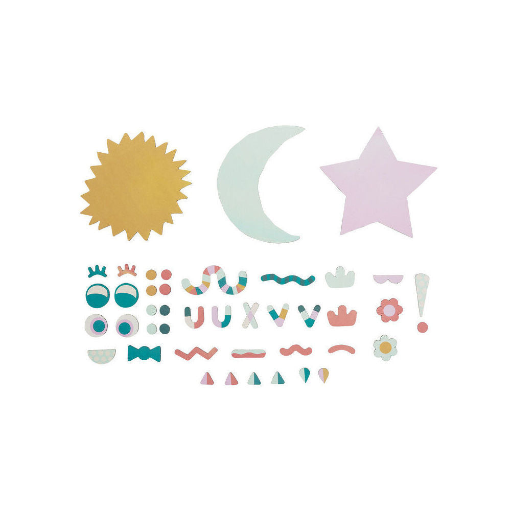 88pc Manhattan Outer Space Face Magnetic Shapes Kids Toy 3y+