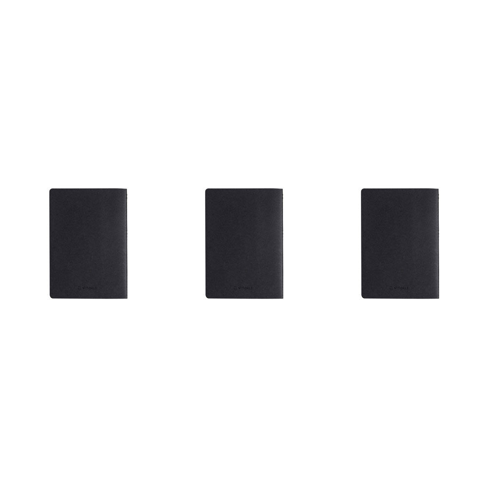 3PK MiGoals Get Sh*t Done Soft Cover A5 Notebook - Minimal Black