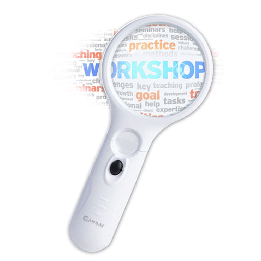 3PK Sansai 3x LED Portable Magnifying Glass 11x8 cm White