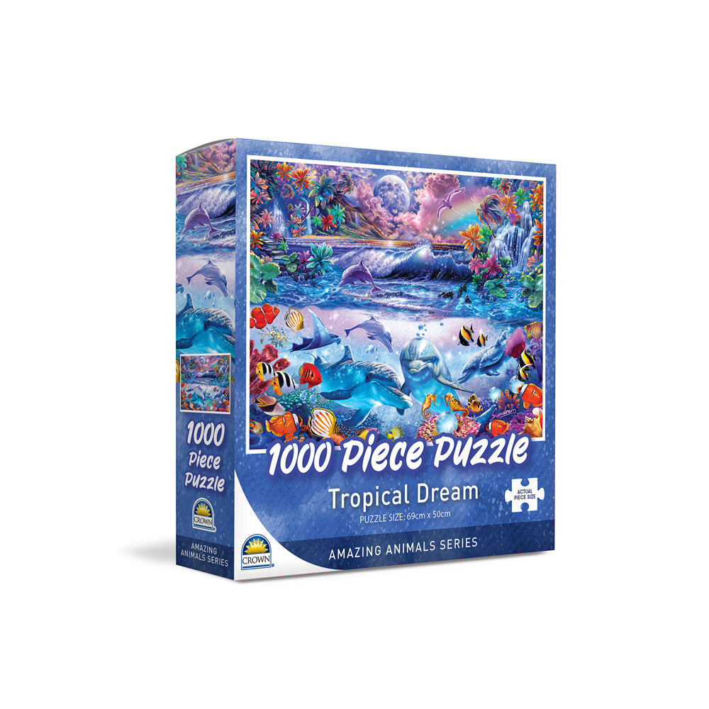 1000pc Crown 69x50cm Puzzle Amazing Animals 1 Tropical Dream 8y+