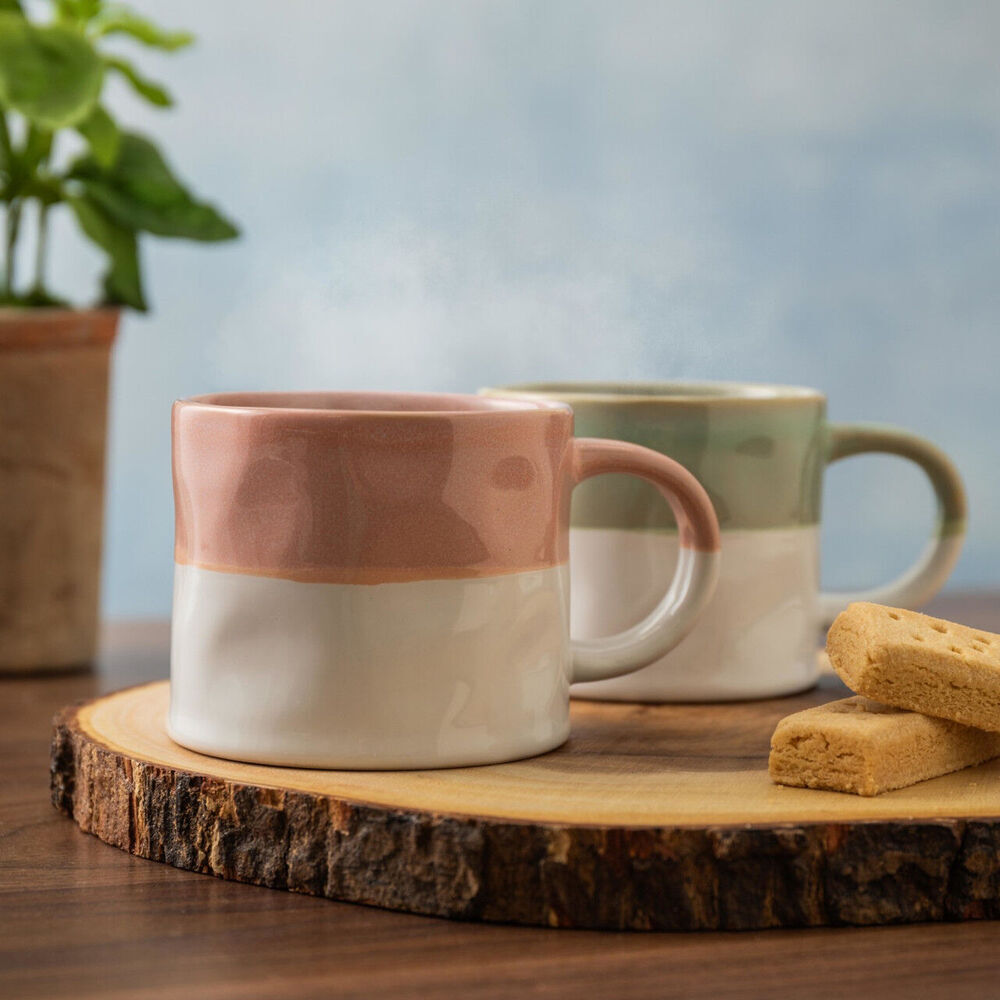 4PK Mikasa 350ml Ombre Coffee Mug Cup Clay Drinkware Pink/White