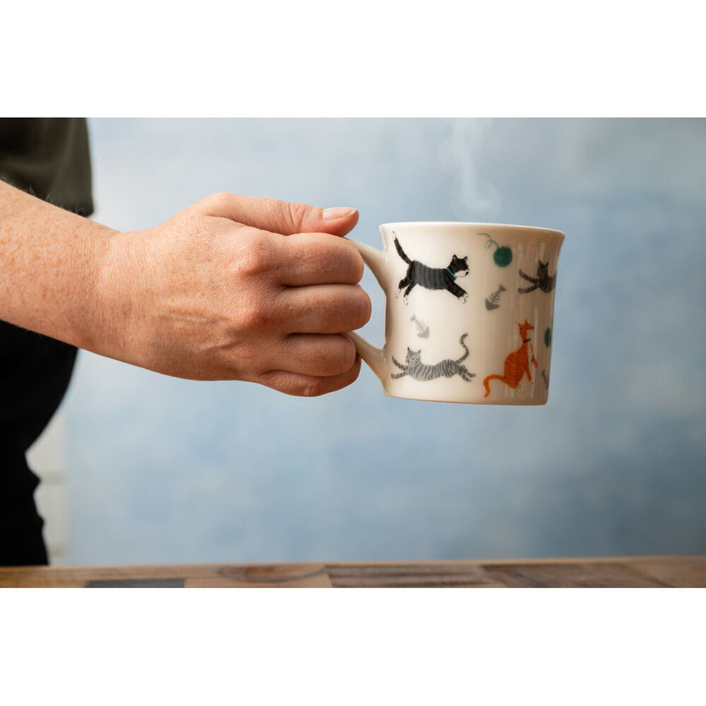 4PK Mikasa 250ml Cat Fluted Coffee Mug Cup Clay Drinkware