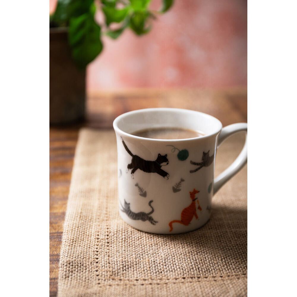 4PK Mikasa 250ml Cat Fluted Coffee Mug Cup Clay Drinkware