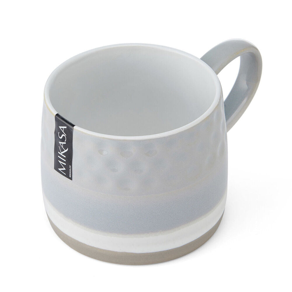 4PK Mikasa 320ml Textured Ombre Coffee Mug Cup Stoneware Grey