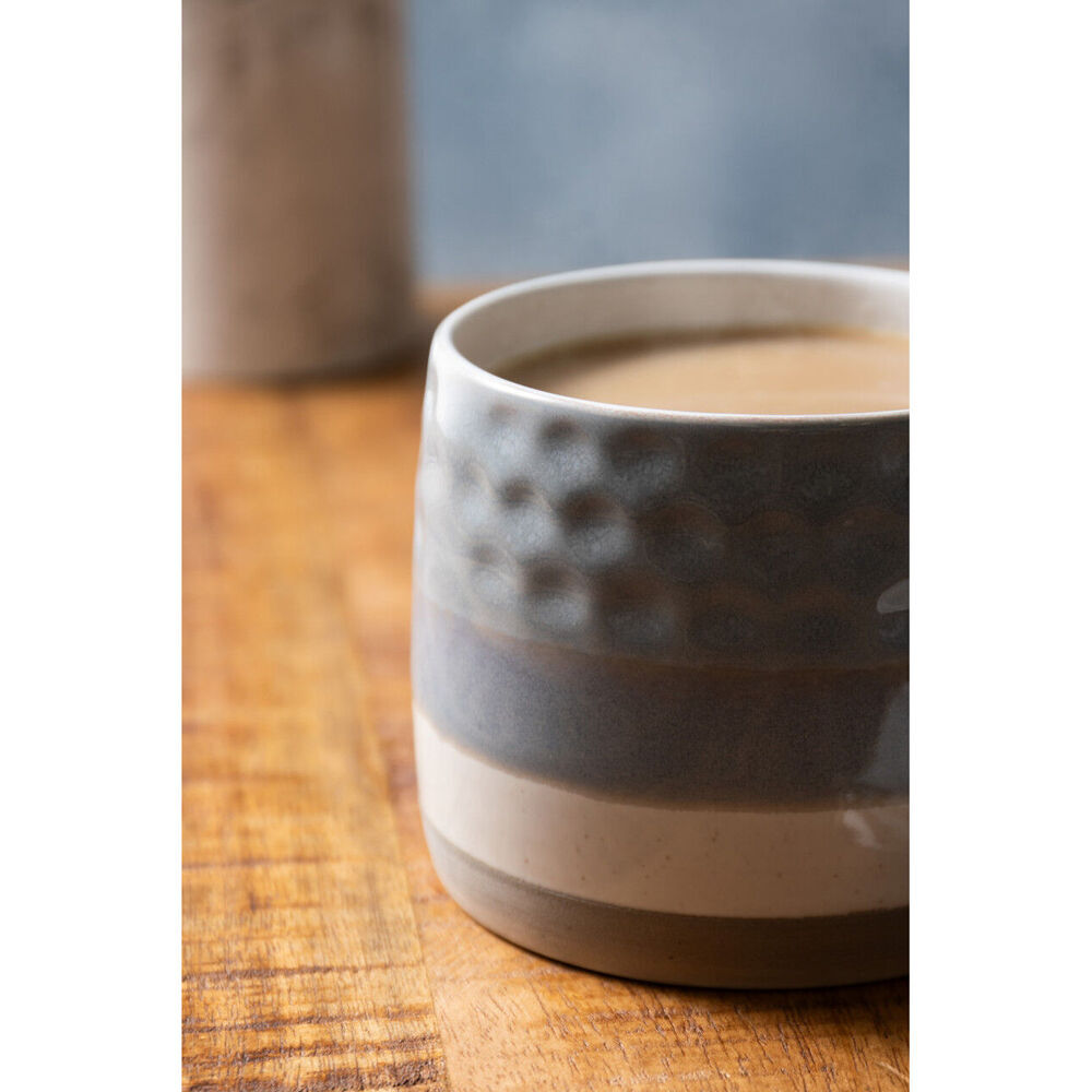 8PK Mikasa 320ml Textured Ombre Coffee Mug Cup Stoneware Grey