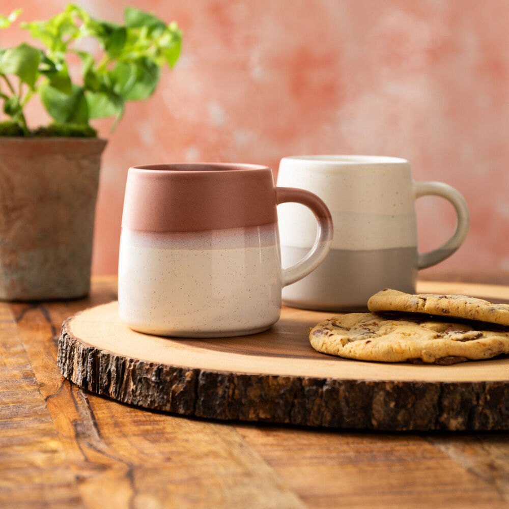 4PK Mikasa 400ml Reactive Glaze Coffee Mug Cup Stoneware Pink