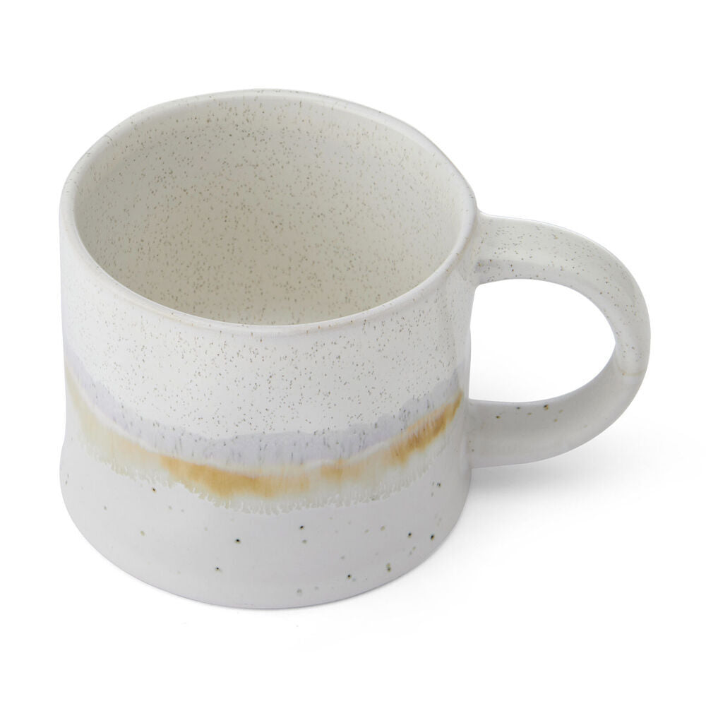 6PK Mikasa Stoneware Mug Dishwasher Microwave Safe Rustic Design 450ml White Glaze