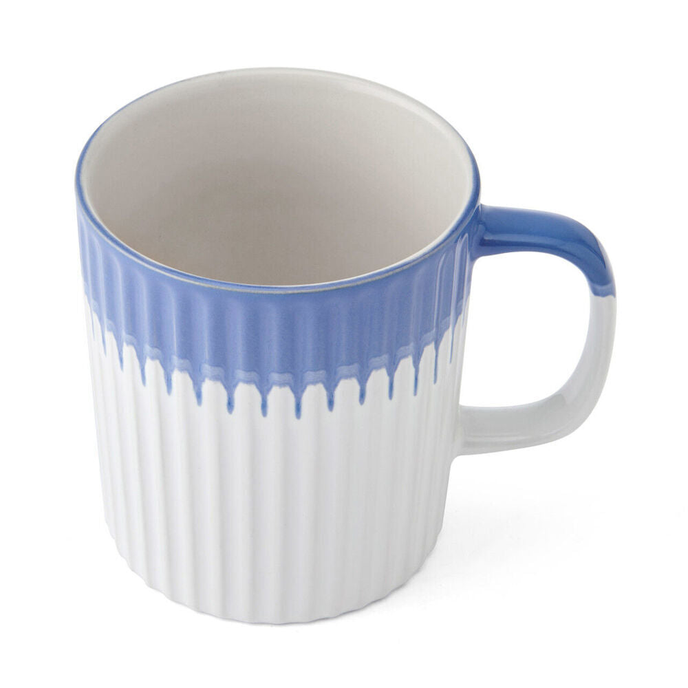 8PK Mikasa 410ml Textured Coffee Mug Cup Stoneware Blue