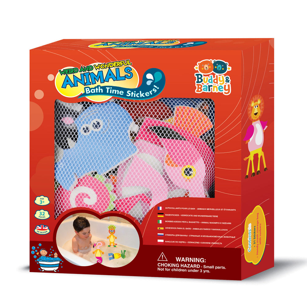 32pc Bath Time Creative Stickers Weird & Wonderful Animals 3y+