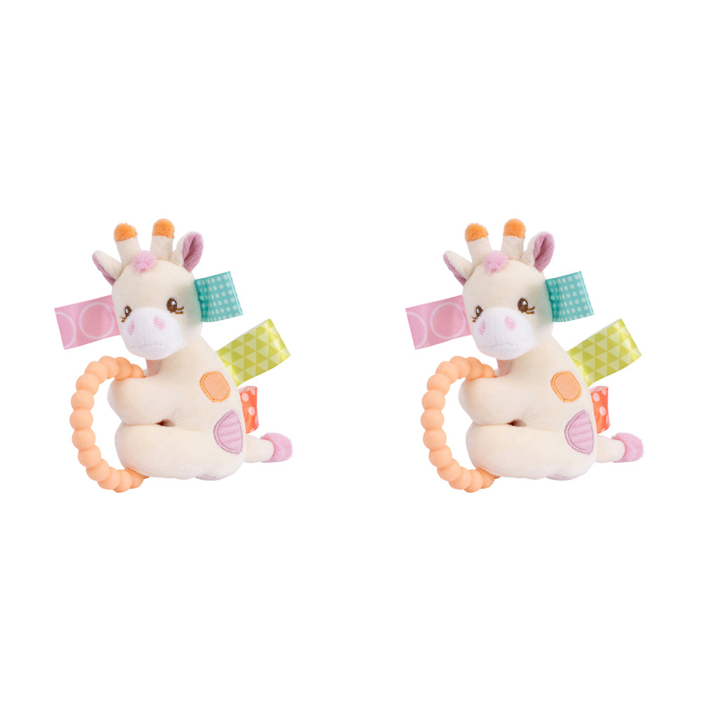 2PK Mary Meyer Taggies Tilly Giraffe 13cm Teether Rattle Baby 0+ Pink