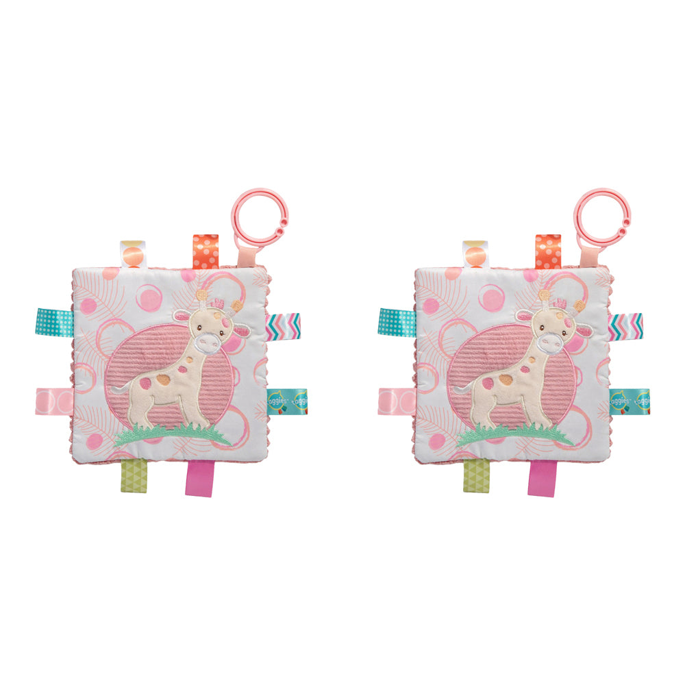 2PK Mary Meyer Taggies Tilly Giraffe Crinkle Me Toy 16.5cm Kids 0+ Pink