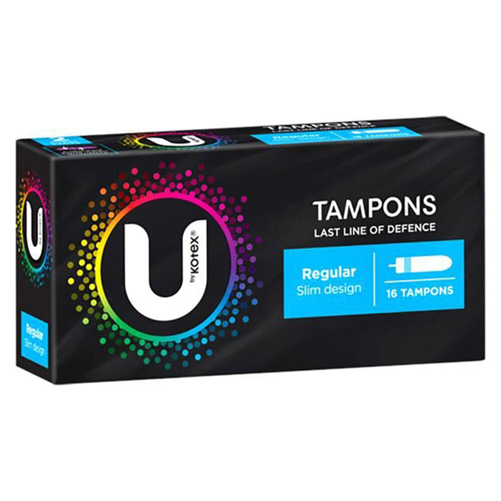 12x 16pc U by Kotex Womens Slim Size Feminine Hygiene Tampons Pack Regular