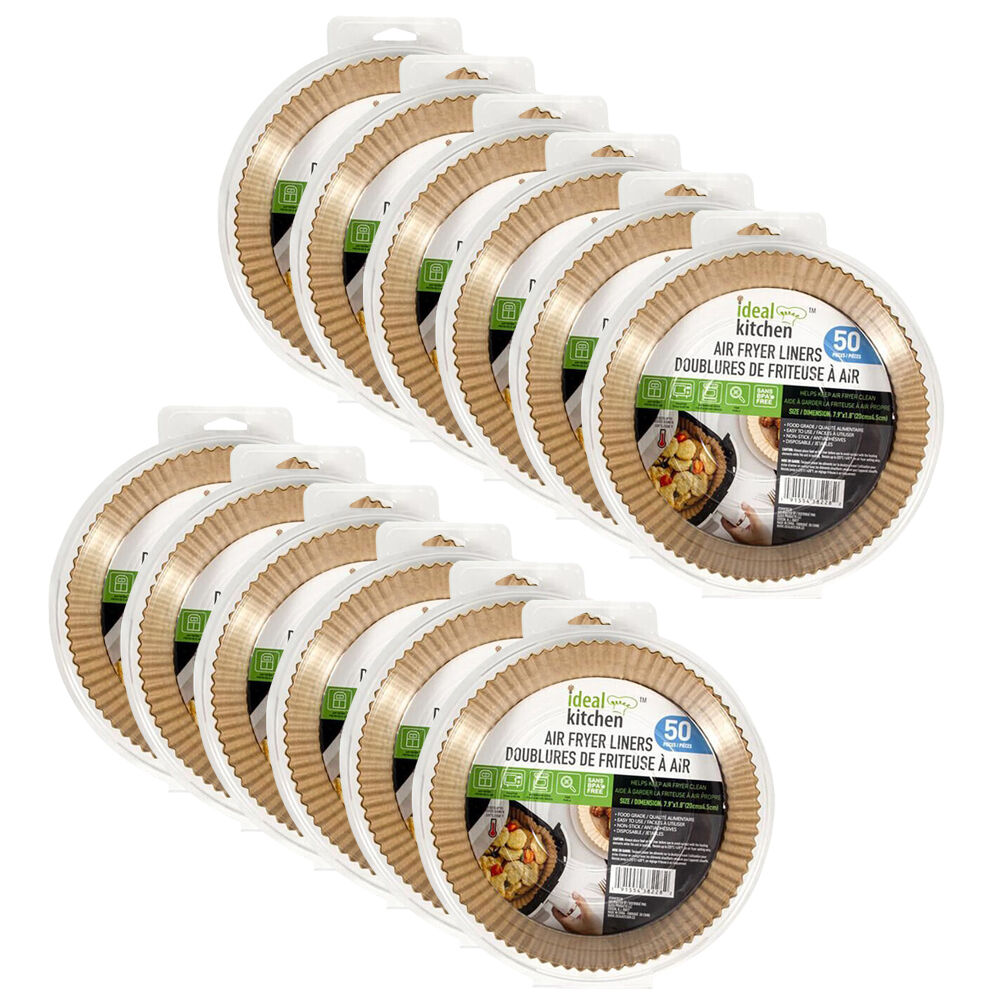 12x 50pc Ideal Kitchen Air Fryer Paper Disposable Round Liner Sheet 20cm