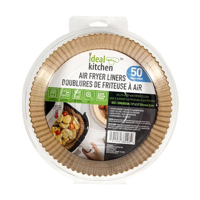 6x 50pc Ideal Kitchen Air Fryer Paper Disposable Round Liner Sheet 20cm