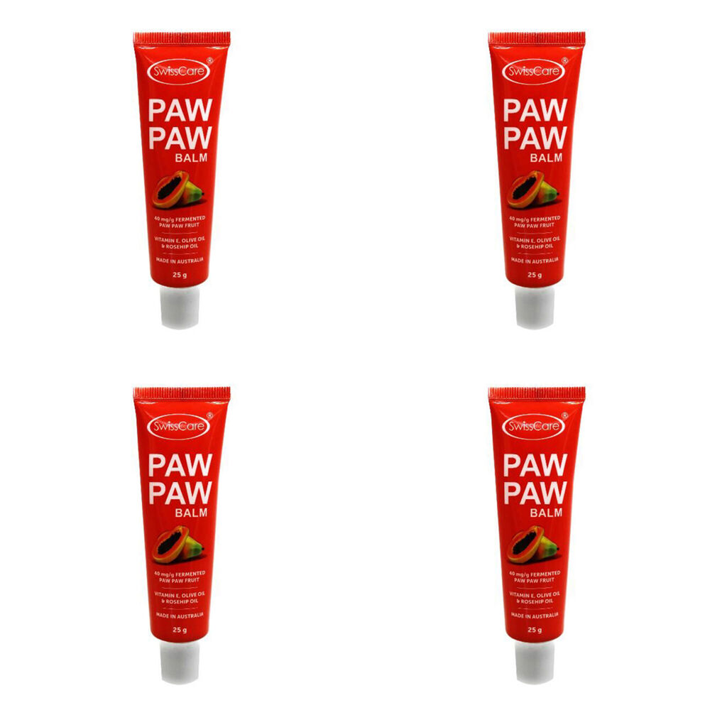 4PK SwissCare Paw Moisturising Balm w/ Vitamin E, Rosehip & Olive Oil 25g
