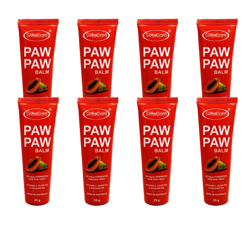 8PK SwissCare Paw Moisturising Balm w/ Vitamin E, Rosehip & Olive Oil 25g