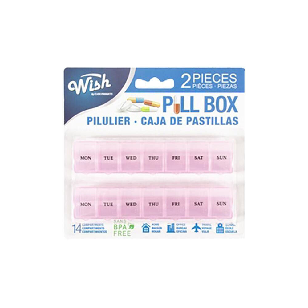 6x 2pc Wish Health Supplement Travel Pill Capsule Organiser Weekly Assorted