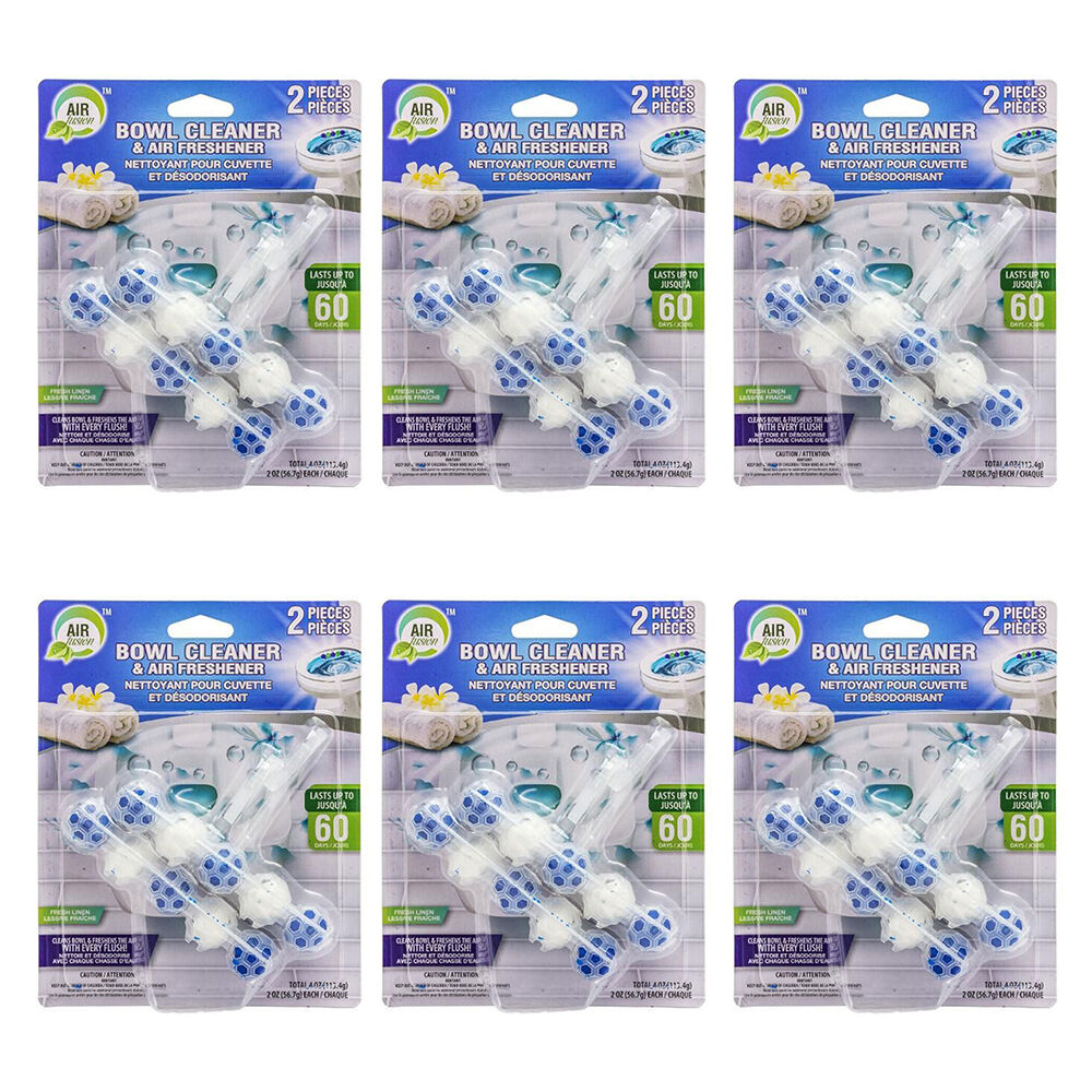 6x 2pc Air Fusion Bowl Cleaner & Air Freshener - Fresh Linen