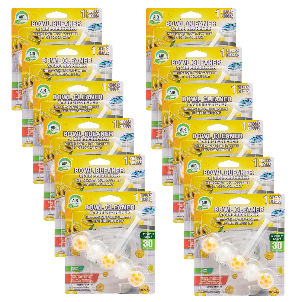 12PK Air Fusion Toilet Bowl Cleaner & Air Freshener - Lemon