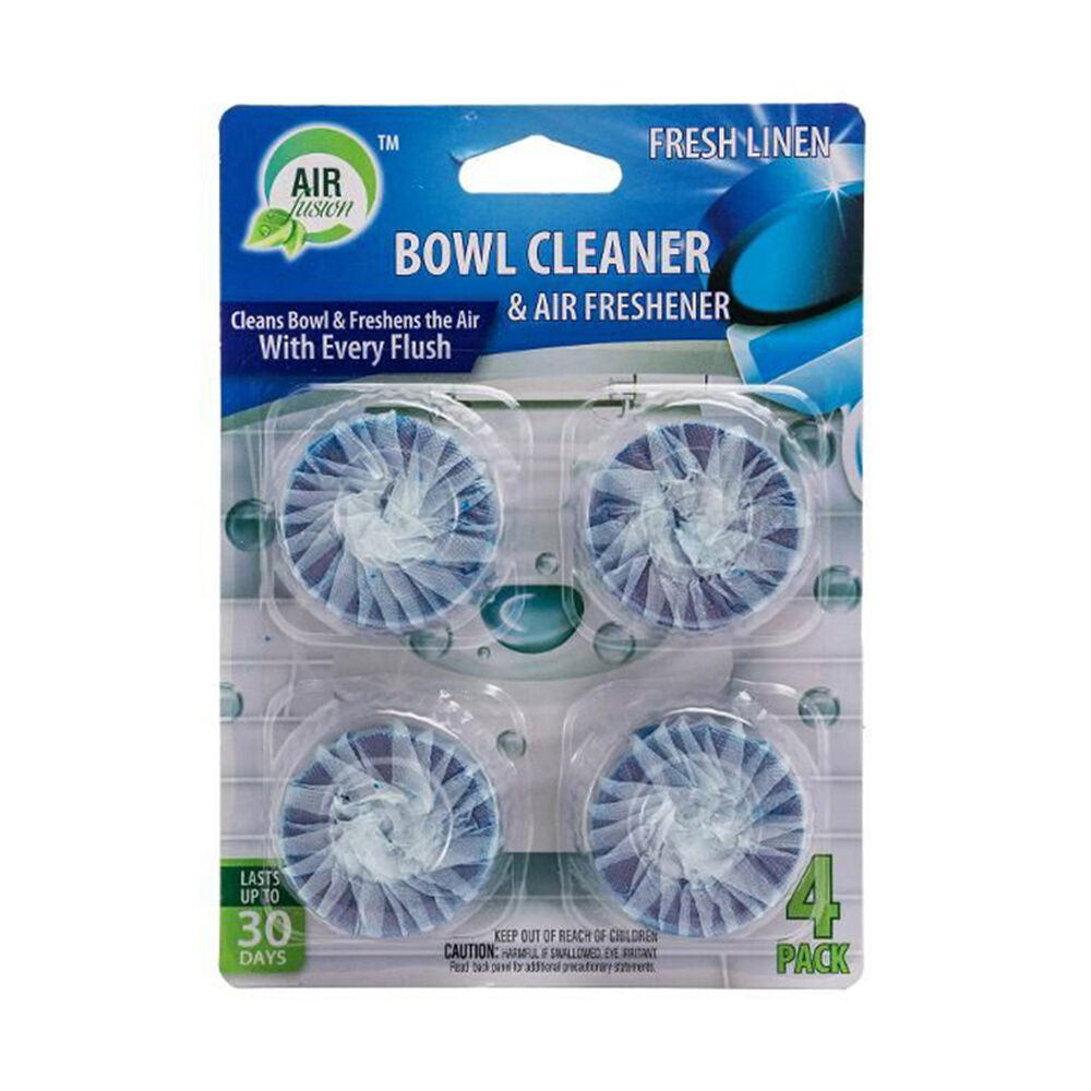 12x 4pc Air Fusion Toilet Bowl Cleaner & Air Freshener - Linen