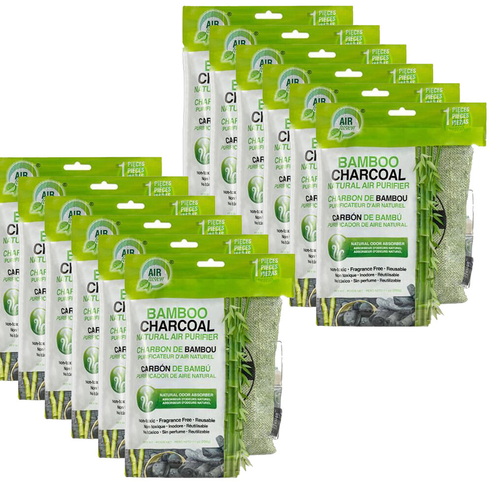 12PK Air Fusion Bamboo Charcoal Air Purifying Bag Odour Absorber 15x10cm