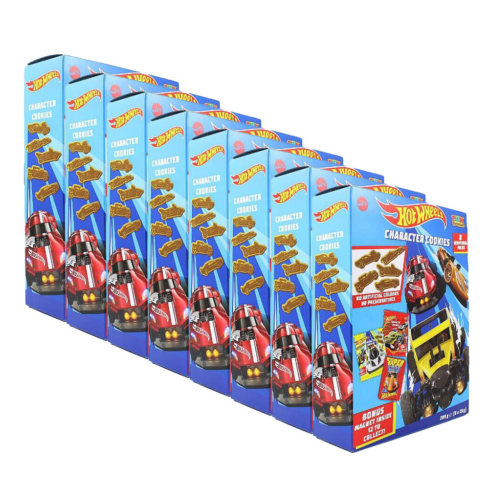 8PK 8pc Hot Wheels Character Vehicle Shaped Cookies 200g Snack