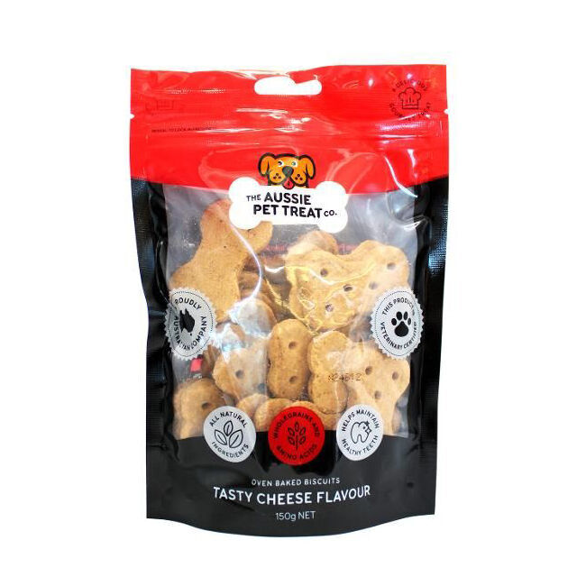 10PK The Aussie Pet Treat Co Dog Biscuit Tasty Cheese 150g Healthy