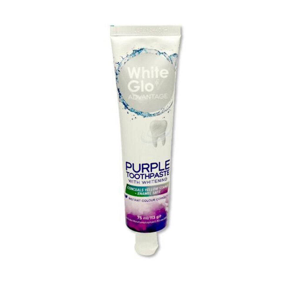 6PK White Glo Advantage Purple w/ Whitening Dental Care Toothpaste 113g