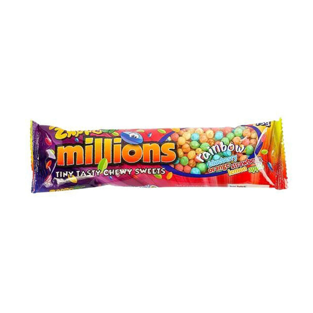 24PK Zappo Tiny Millions Candy Chewy Fruit-Flavoured Lollies 75g Rainbow