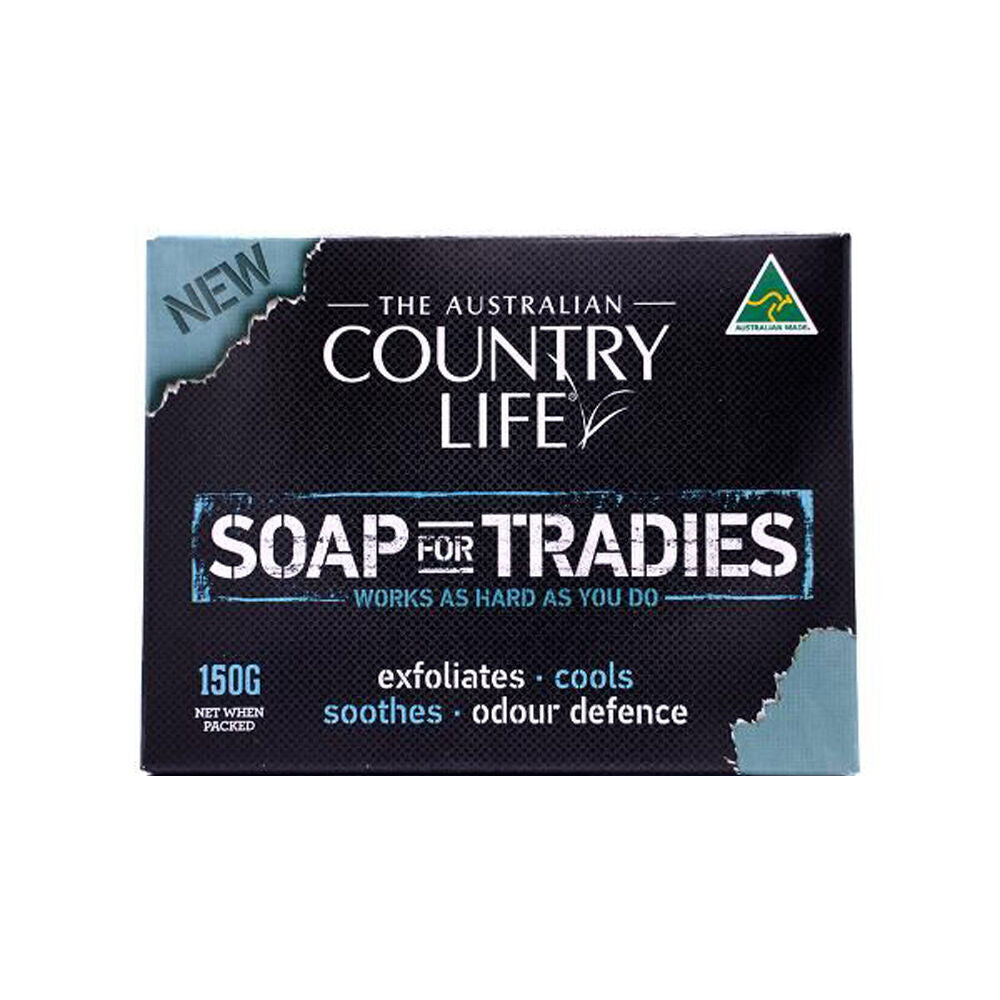 12PK Country Life Exfoliates & Odour Defense Tradies Daily Bar Soap 150g