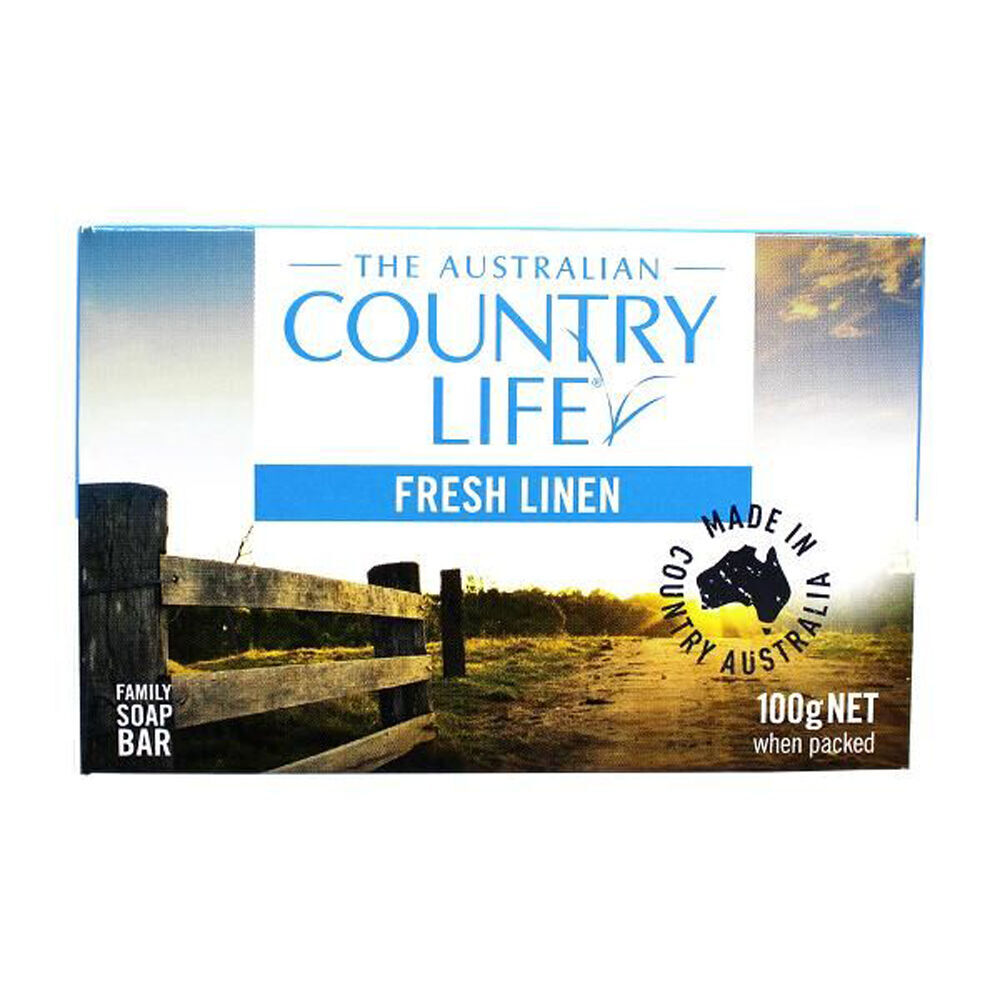 12PK Country Life Cleansing & Moisturising Fresh Linen Bar Soap w/Goat Milk 100g