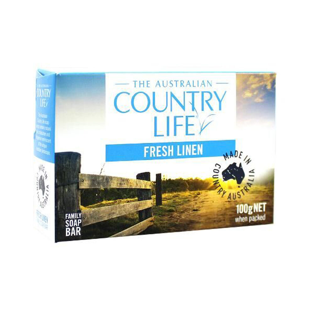 12PK Country Life Cleansing & Moisturising Fresh Linen Bar Soap w/Goat Milk 100g