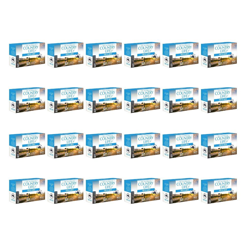 24PK Country Life Cleansing & Moisturising Fresh Linen Family Bar Soap 100g