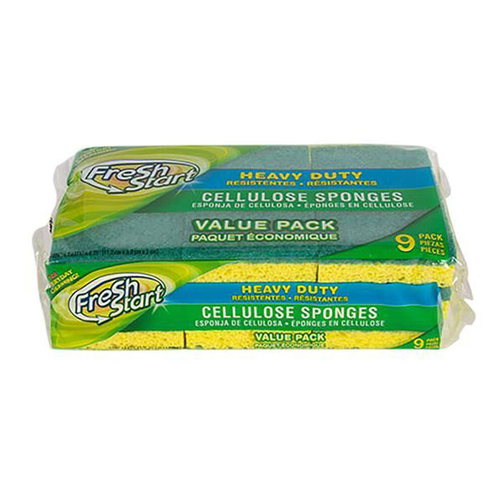 10x 9pc Fresh Start Heavy Duty Cellulose Dishwashing Sponge Scourer Value Pack