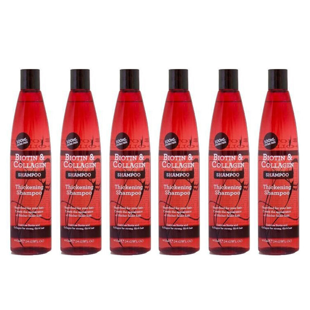 6PK Biotin & Collagen Strenghtening Thickening Shampoo 400ml For Fine/Thin Hair