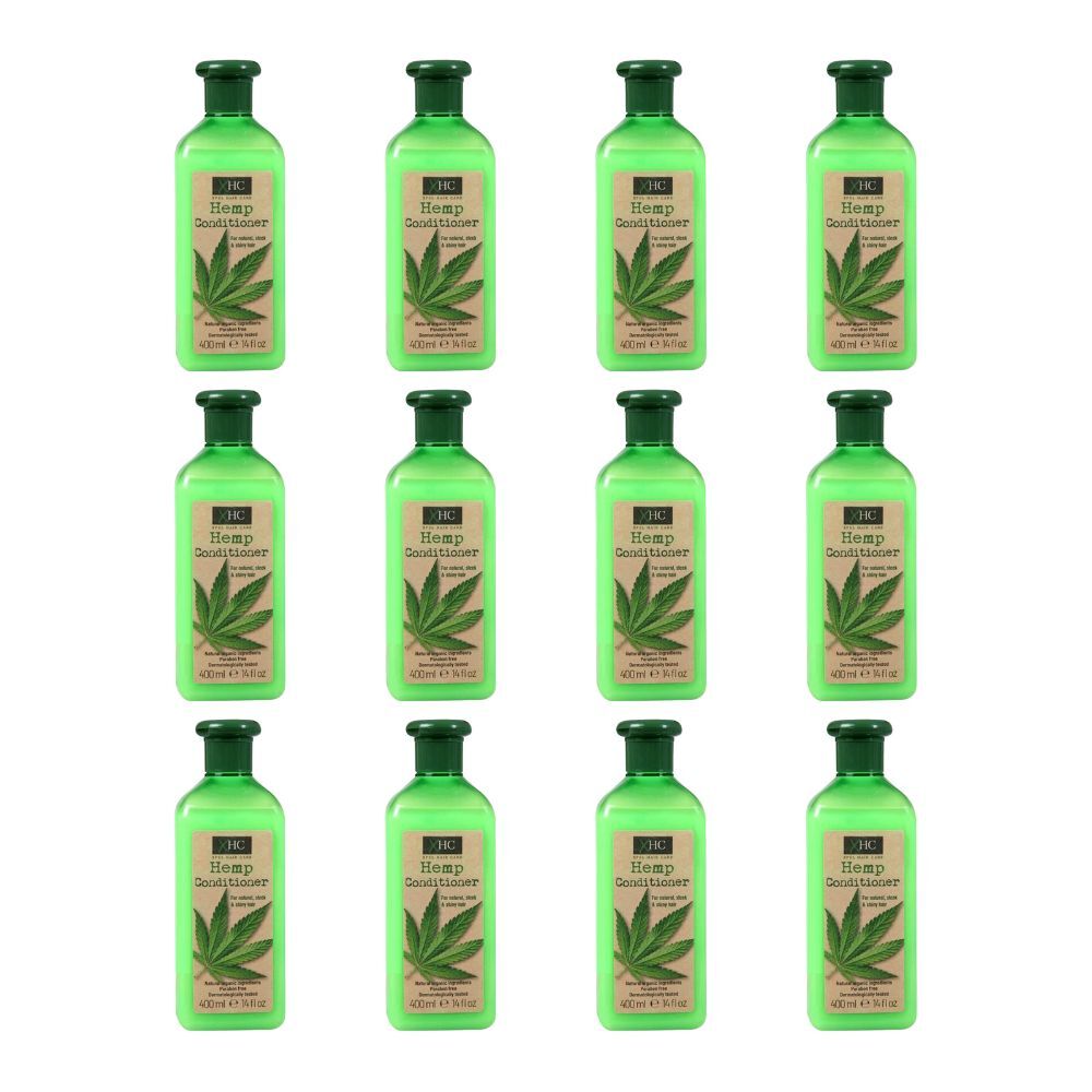 12PK XHC Hemp Oil Moisturising Conditioner For Shiny Hair 400ml Paraben Free